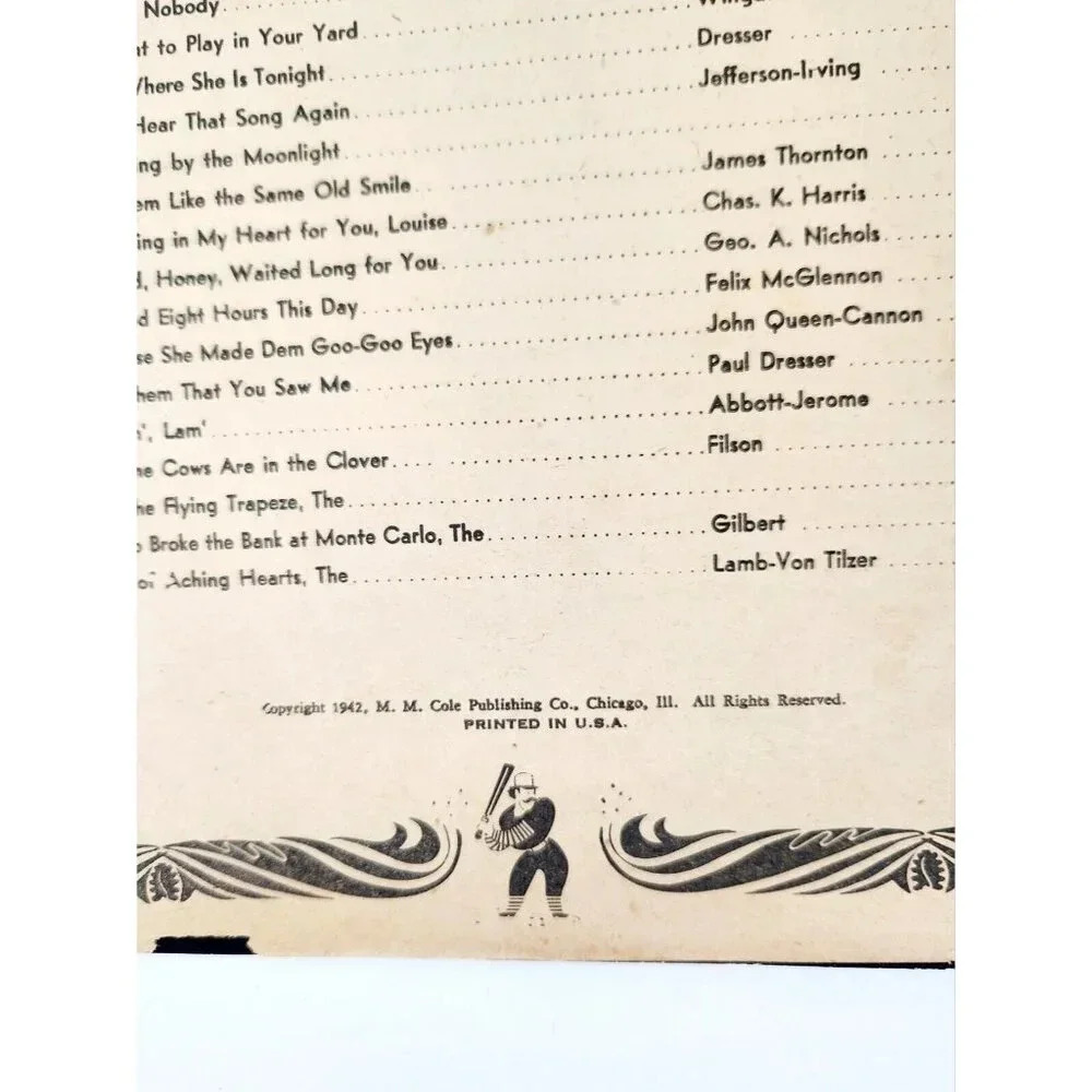 ALBUM OF FAVORITE SONGS Of The Gay 90s, Cole Ed (1942) M. M. Cole Music … - Picture 5 of 7
